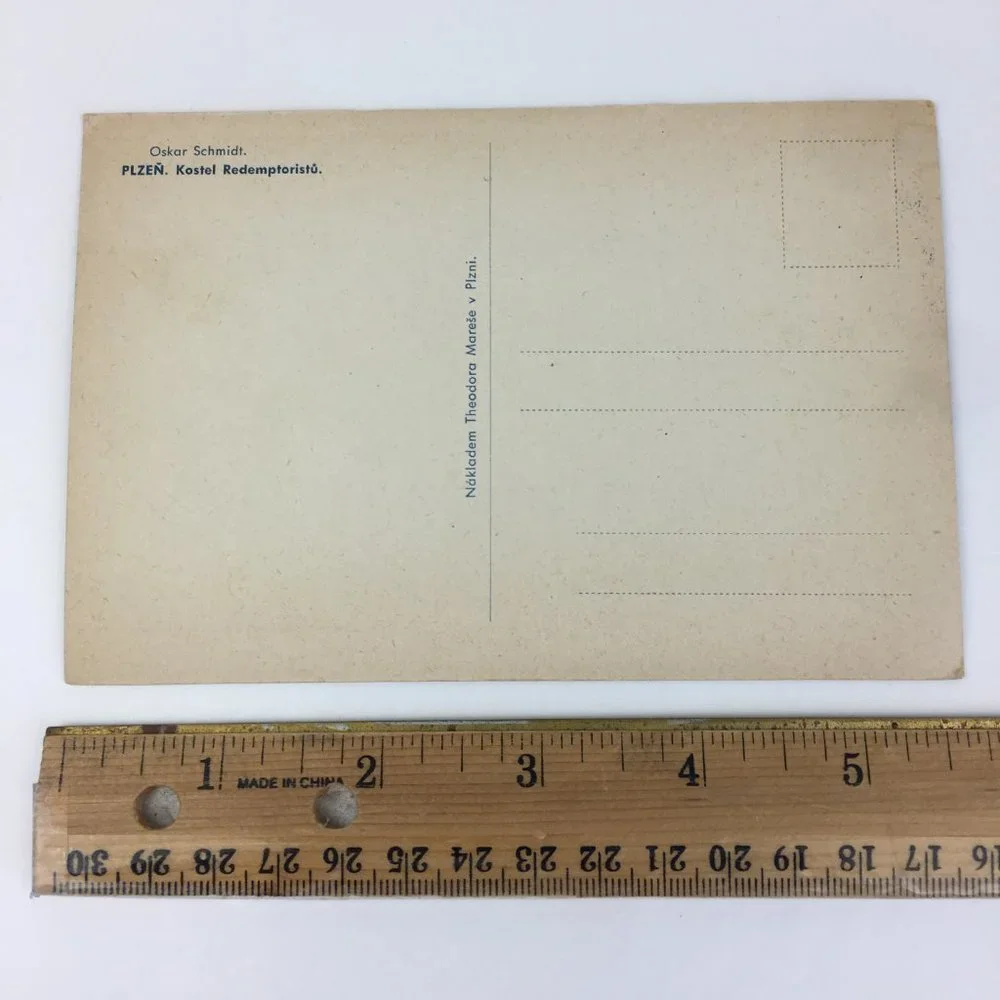 3 Vtg Unused Postcards Oskar Schmidt Plzen Mestske divadlo Winter Christmas READ
